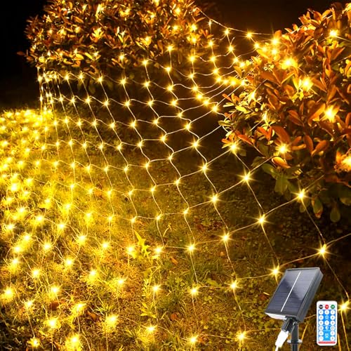 Kousee 192LEDs Solar Net Lights Outdoor, 6.6x9.8Ft Mesh Lichterkette, Wasserdichtes Netzlicht mit 8 Modi, Fernbedienung, Kupferdraht Netzlichter für Weihnachtsbaum Rasen Zaun Büsche Wand Warmweiß Kousee 192LEDs Solar Net Lights Outdoor, 6.6x9.8Ft Mesh Lichterkette, Wasserdichtes Netzlicht mit 8 Modi, Fernbedienung, Kupferdraht Netzlichter für Weihnachtsbaum Rasen Zaun Büsche Wand Warmweiß von Kousee