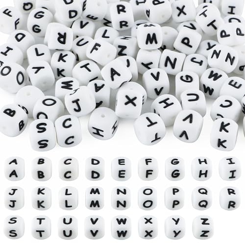 Kovict Buchstabenperlen aus Silikon für Schlüsselanhänger, 12 mm, Weiß, quadratisch, Buchstabenperlen für Armbänder, Halsketten, Stifte, DIY-Dekoration, 78 Stück Kovict Buchstabenperlen aus Silikon für Schlüsselanhänger, 12 mm, Weiß, quadratisch, Buchstabenperlen für Armbänder, Halsketten, Stifte, DIY-Dekoration, 78 Stück von Kovict