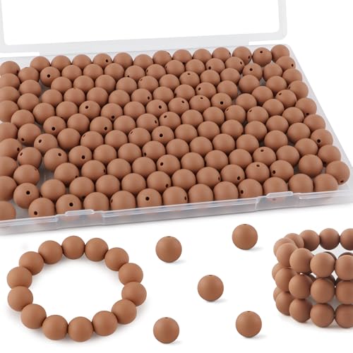 Kovict Silikonperlen, 12 mm, Silikonperlen für Schlüsselanhänger, Silikonperlen für Stifte, Silikonperlen, 12 mm, für Armband, Halskette, Basteln, Kamelbraun, 200 Stück Kovict Silikonperlen, 12 mm, Silikonperlen für Schlüsselanhänger, Silikonperlen für Stifte, Silikonperlen, 12 mm, für Armband, Halskette, Basteln, Kamelbraun, 200 Stück von Kovict