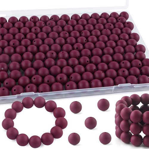 Kovict Silikonperlen, 15 mm, 145 Stück, Weinrot - Silikon, Rund, Perlen für Armband, Halskette, Basteln Kovict Silikonperlen, 15 mm, 145 Stück, Weinrot - Silikon, Rund, Perlen für Armband, Halskette, Basteln von Kovict