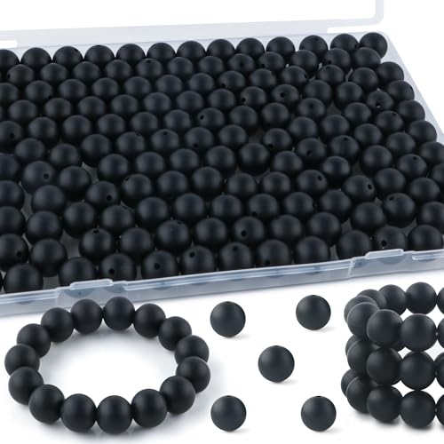 Kovict 145 Stück Silikonperlen, 15 mm Silikonperlen für Schlüsselanhänger, Stifte, Armbänder, Halsketten, Bastelarbeiten (schwarz) Kovict 145 Stück Silikonperlen, 15 mm Silikonperlen für Schlüsselanhänger, Stifte, Armbänder, Halsketten, Bastelarbeiten (schwarz) von Kovict