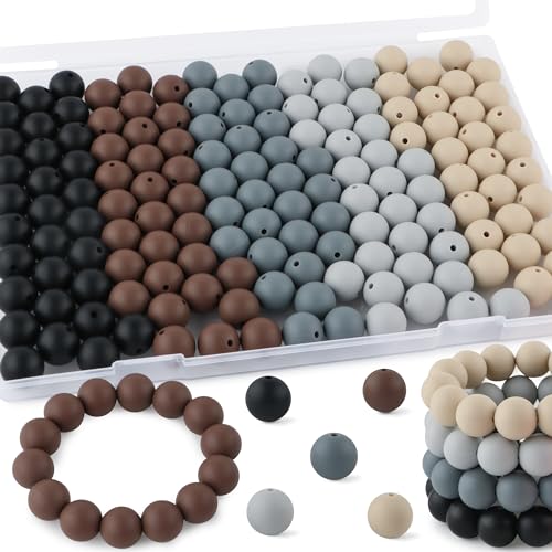 Kovict Silikonperlen, 150 Stück, 15 mm, gemischte Farben, 15 mm, für Schlüsselanhänger, Stifte und Armbänder, Schwarz Kovict Silikonperlen, 150 Stück, 15 mm, gemischte Farben, 15 mm, für Schlüsselanhänger, Stifte und Armbänder, Schwarz von Kovict
