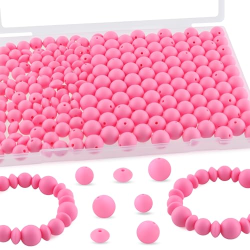 Kovict Silikonperlen für Schlüsselanhänger, 12 mm, 15 mm, Linsen-Silikonperlen für Stifte, Armbänder, Halsketten, Bastelarbeiten, 200 Stück, Rosa Kovict Silikonperlen für Schlüsselanhänger, 12 mm, 15 mm, Linsen-Silikonperlen für Stifte, Armbänder, Halsketten, Bastelarbeiten, 200 Stück, Rosa von Kovict
