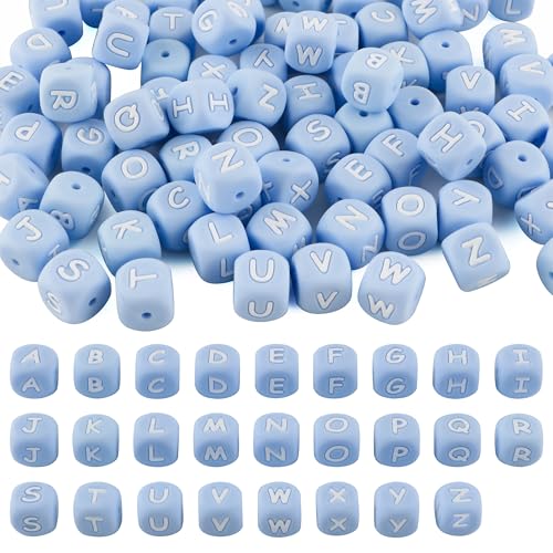 Kovict Silikonperlen für Schlüsselanhänger, 12 mm, Blau, quadratisch, Buchstabenperlen für Armbänder, Halsketten, Stifte, DIY-Dekoration, 78 Stück Kovict Silikonperlen für Schlüsselanhänger, 12 mm, Blau, quadratisch, Buchstabenperlen für Armbänder, Halsketten, Stifte, DIY-Dekoration, 78 Stück von Kovict