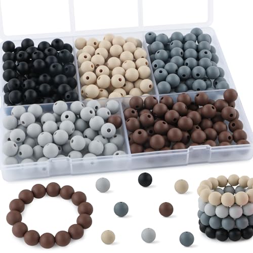 Kovict Silikonperlen, 9 mm, gemischte Farben, 9 mm, für Schlüsselanhänger, Stifte und Armbänder, 300 Stück von Kovict
