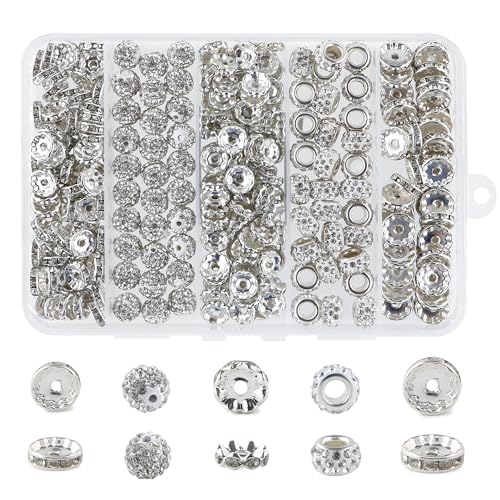 Kovict Strass-Perlen zur Schmuckherstellung, glänzende Kristall-Ton-Perlen, 10 mm und 10 mm, ausgefallene Glitzer-Rondelle, Abstandhalter, 12 mm, für Armbänder, Halsketten, Ohrringe, Bastelarbeiten Kovict Strass-Perlen zur Schmuckherstellung, glänzende Kristall-Ton-Perlen, 10 mm und 10 mm, ausgefallene Glitzer-Rondelle, Abstandhalter, 12 mm, für Armbänder, Halsketten, Ohrringe, Bastelarbeiten von Kovict