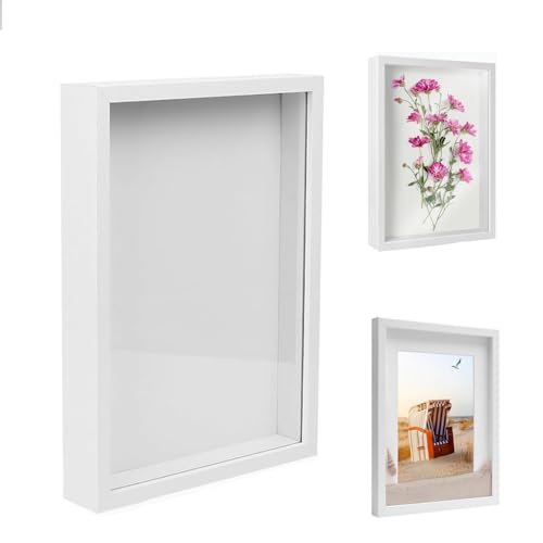 Kozdtiz 3D Bilderrahmen zum Befüllen, Bilderrahmen Tief Hölzern bis 3cm, Tiefer Bilderrahmen zum Befüllen für Objekte, Blumen, Hochzeitsgeschenk oder Erinnerungsstücke 21 x 29.7 cm Weiß Kozdtiz 3D Bilderrahmen zum Befüllen, Bilderrahmen Tief Hölzern bis 3cm, Tiefer Bilderrahmen zum Befüllen für Objekte, Blumen, Hochzeitsgeschenk oder Erinnerungsstücke 21 x 29.7 cm Weiß von Kozdtiz