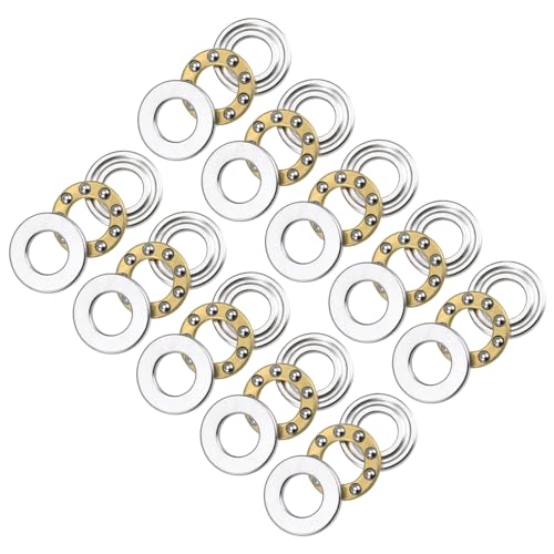 Kozelo 10 Stück F6-12M Axial-Rillenkugellager - [6mm x 12mm x 4,5mm] Chromstahl Miniatur-Axiallager mit Unterlegscheibe für den Einsatz in Werkzeugmaschinen von Kozelo