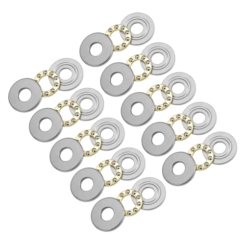 Kozelo 10 Stück F8-22M Axial-Rillenkugellager - [8mm x 22mm x 7mm] Chromstahl Miniatur-Axiallager mit Unterlegscheibe für den Einsatz in Werkzeugmaschinen von Kozelo