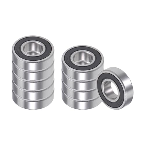 Kozelo 10 Stück Rillenkugellager - [1/2 Zoll x 1-1/8 Zoll x 5/16 Zoll] Chromstahlkugeln für Motoren, Maschinenwerkzeuge, Getriebe, Lagerverwendung, doppelt abgedichtet ABEC3 von Kozelo