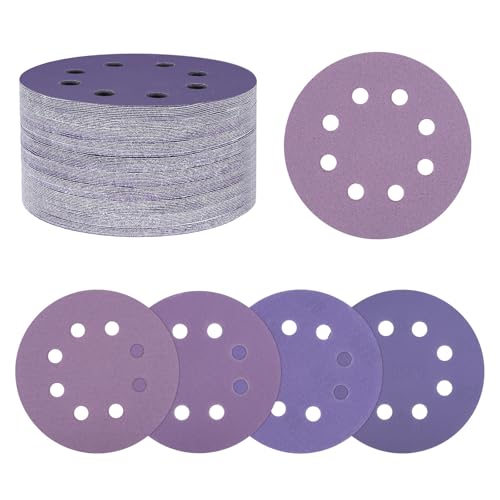 Kozelo 100 Stück Schleifscheiben Set 125 mm 60/80/120/240/320 Körnung 8 Loch Haken Und Schlaufe Orbital Schleifpapier Für Trockenbau Schleifer Holz Metall Lila Kozelo 100 Stück Schleifscheiben Set 125 mm 60/80/120/240/320 Körnung 8 Loch Haken Und Schlaufe Orbital Schleifpapier Für Trockenbau Schleifer Holz Metall Lila von Kozelo