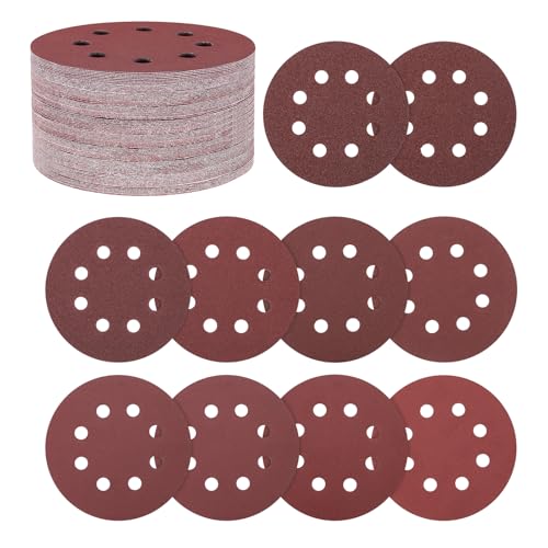 Kozelo 100er Pack Schleifscheiben-Set 125 mm 5 Zoll 40/60/80/100/120/150/180/240/320/400 Körnung 8-Loch Klett-Schleifpapier für Trockenbauschleifer Holz Metall Kozelo 100er Pack Schleifscheiben-Set 125 mm 5 Zoll 40/60/80/100/120/150/180/240/320/400 Körnung 8-Loch Klett-Schleifpapier für Trockenbauschleifer Holz Metall von Kozelo