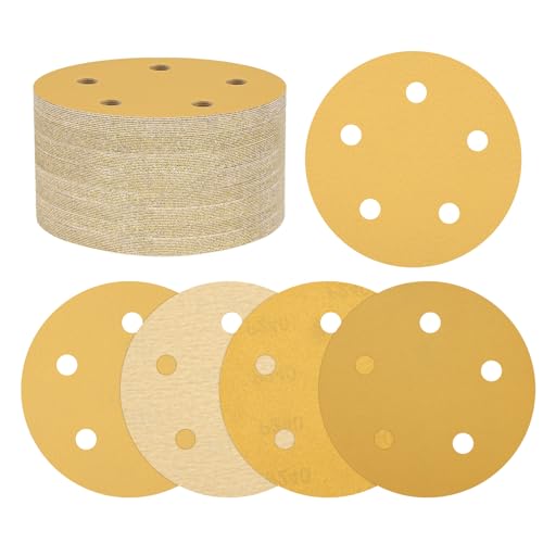 Kozelo 100er Pack Schleifscheiben-Set 125mm 5 Zoll 60/80/120/180/220 Körnung 5-Loch Klett-Schleifpapier für Trockenbauschleifer Holz Metall Kozelo 100er Pack Schleifscheiben-Set 125mm 5 Zoll 60/80/120/180/220 Körnung 5-Loch Klett-Schleifpapier für Trockenbauschleifer Holz Metall von Kozelo