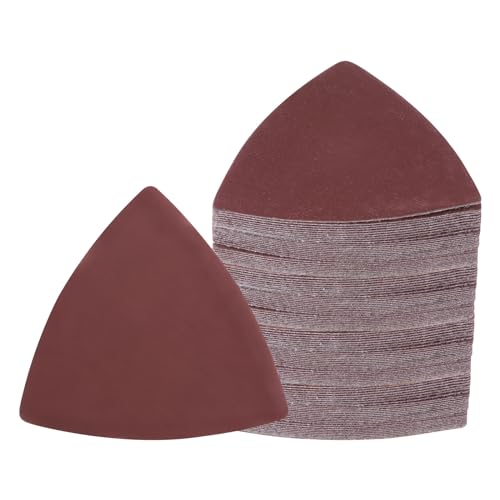 Kozelo 120 Stück Mausschleifer Detail Schleifpapier - [2000 Körnung, 3-1/8"] Dreieckige Klettverschluss-Schleifpads für Holzmöbel-Polierverwendung | Aluminiumoxid-Schleifpapier von Kozelo