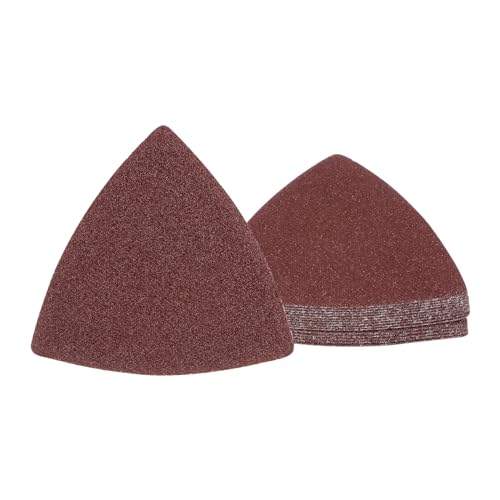 Kozelo 15 Stück Mausschleifer Detail Schleifpapier - [100 Körnung, 3-1/8"] Dreieckige Klettverschluss Schleifpads für Holzmöbel Polieren | Aluminiumoxid Schleifpapier von Kozelo