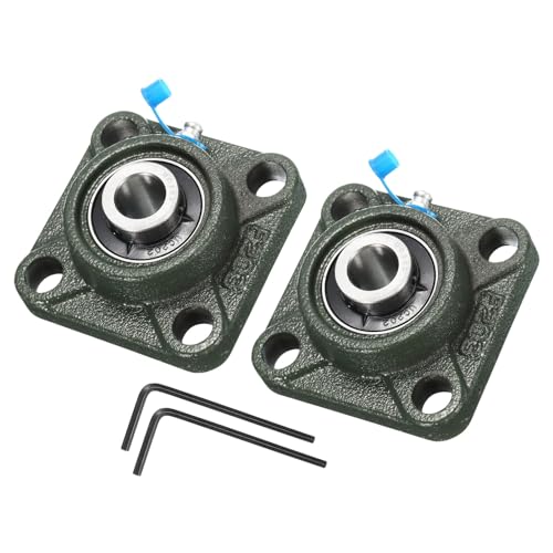 Kozelo 2 Stück UCF202 Flanschlager mit 15 mm Bohrung, selbstausrichtend, massiver Guss-Eisensockel, quadratische Flanschmontage, Chromstahl-Lager Kozelo 2 Stück UCF202 Flanschlager mit 15 mm Bohrung, selbstausrichtend, massiver Guss-Eisensockel, quadratische Flanschmontage, Chromstahl-Lager von Kozelo