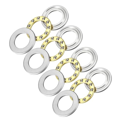 Kozelo 4 Stück F12-21M Axial-Rillenkugellager - [12mm x 21mm x 5mm] Chromstahl Miniatur-Axiallager mit Unterlegscheibe für den Einsatz in Werkzeugmaschinen von Kozelo