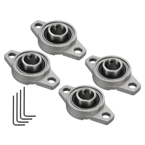 Kozelo 4 Stück KFL004 Flanschlager mit 20 mm Bohrung, Zinklegierung selbstausrichtende Flanschlager montiert von Kozelo