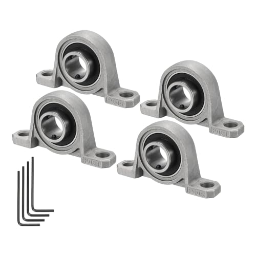 Kozelo 4 Stück KP004 Flanschlager mit 20 mm Bohrung, Zinklegierung selbstausrichtende Flanschlager montiert von Kozelo