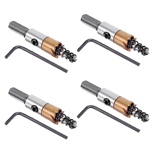 Kozelo 4 Stück Lochsägen - [13mm] HSS (High-Speed-Stahl) 4341 Bohrer Lochschneider für Edelstahl, Aluminium, Metall, Holz, Kunststoff, Titanbeschichtet, Dreieckiger Schaft von Kozelo