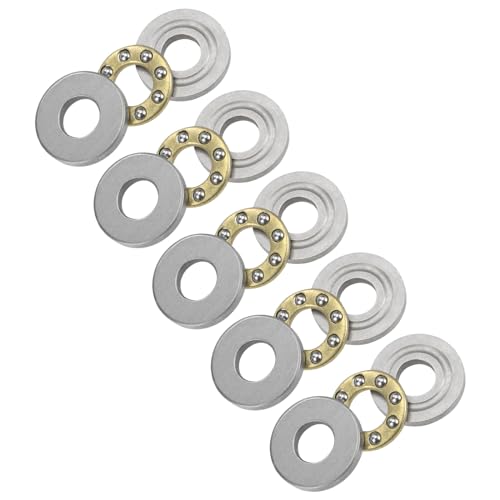 Kozelo 5 Stück F4-10M Axial-Rillenkugellager - [4mm x 10mm x 4mm] Chromstahl Miniatur-Axiallager mit Unterlegscheibe für den Einsatz in Werkzeugmaschinen von Kozelo