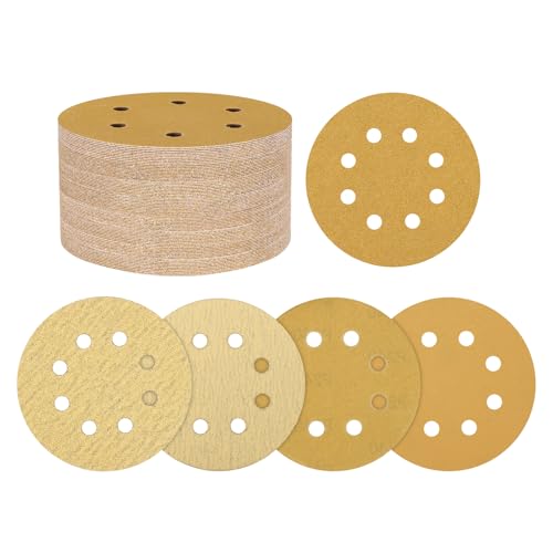 Kozelo 50er Pack Schleifscheiben-Set 125 mm 5 Zoll 60/80/120/220/400 Körnung 8-Loch Klett-Schleifpapier für Trockenbauschleifer Holz Metall Kozelo 50er Pack Schleifscheiben-Set 125 mm 5 Zoll 60/80/120/220/400 Körnung 8-Loch Klett-Schleifpapier für Trockenbauschleifer Holz Metall von Kozelo