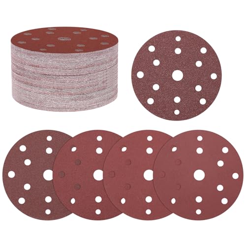 Kozelo 50er Pack Schleifscheiben-Set 150mm 6 Zoll 40/80/120/180/320 Körnung 15-Loch Klett-Schleifscheiben für Trockenbauschleifer Holz Metall Kozelo 50er Pack Schleifscheiben-Set 150mm 6 Zoll 40/80/120/180/320 Körnung 15-Loch Klett-Schleifscheiben für Trockenbauschleifer Holz Metall von Kozelo