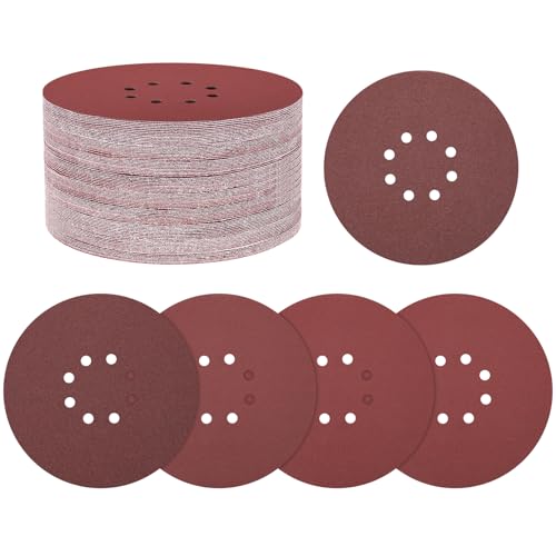 Kozelo 50er Pack Schleifscheiben-Set 230mm 9 Zoll 60/80/120/150/240 Körnung 8-Loch Klett-Schleifpapier für Trockenbauschleifer Holz Metall Kozelo 50er Pack Schleifscheiben-Set 230mm 9 Zoll 60/80/120/150/240 Körnung 8-Loch Klett-Schleifpapier für Trockenbauschleifer Holz Metall von Kozelo