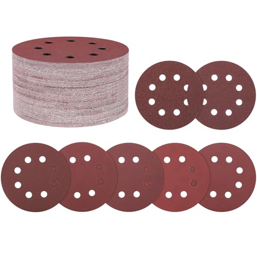 Kozelo 70 Pack Schleifscheiben-Set 125mm 5 Zoll 40/80/120/240/320/600/800 Körnung 8-Loch Klett-Schleifpapier für Trockenbauschleifer Holz Metall Kozelo 70 Pack Schleifscheiben-Set 125mm 5 Zoll 40/80/120/240/320/600/800 Körnung 8-Loch Klett-Schleifpapier für Trockenbauschleifer Holz Metall von Kozelo