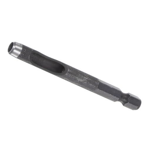 Kozelo Leder Lochstanze Werkzeug - [3/16" x 1/4" Schaft] Verlängerung Sechskantschaft Bohrer aus Kohlenstoffstahl Hohlstanzer für Stoff Lederhandwerk Gürtel, 101mm Länge von Kozelo