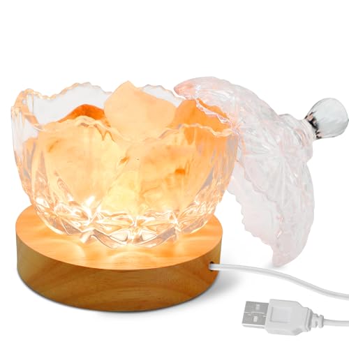 Kqpoinw 2-in-1 Salzlampe Sakura Scented Aroma Diffuser, USB Salzsteinlampe,Aroma Diffuser für Ätherische Öle, Salt Lamp mit Glasdeckel Duftöl Diffuser, Home Office Yoga Salzkristalllampe Kqpoinw 2-in-1 Salzlampe Sakura Scented Aroma Diffuser, USB Salzsteinlampe,Aroma Diffuser für Ätherische Öle, Salt Lamp mit Glasdeckel Duftöl Diffuser, Home Office Yoga Salzkristalllampe von Kqpoinw