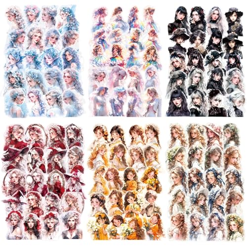 240PCS Mädchen Vintage Sticker Set Kraeoke Bunt PET Scrapbooking Sticker Dekorative Fotoalbum Sticker Ästhetische Aufkleber für Bullet Journal Zubehör und Scrapbook von Kraeoke