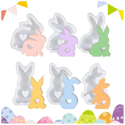 6 Stück Silikonform Ostern Kraeoke Kaninchen Epoxidharz Formen Süßer Hase Silikon Gießform Kerzenhalter Silikonformen für Aromatherapie, Kuchendekoration und Osterdeko 6 Stück Silikonform Ostern Kraeoke Kaninchen Epoxidharz Formen Süßer Hase Silikon Gießform Kerzenhalter Silikonformen für Aromatherapie, Kuchendekoration und Osterdeko von Kraeoke