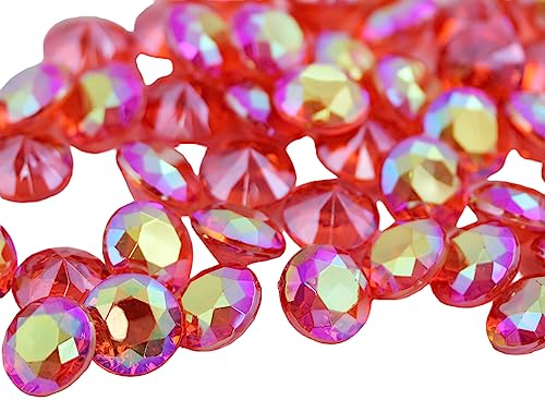 Allstarco 600 Stück 9 mm roter Rubin AB Karat Acryl Diamant Konfetti AB-Beschichtung für Tischstreuung, Hochzeitsdekorationen, Vasenfüller Allstarco 600 Stück 9 mm roter Rubin AB Karat Acryl Diamant Konfetti AB-Beschichtung für Tischstreuung, Hochzeitsdekorationen, Vasenfüller von Allstarco