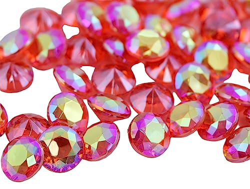 Allstarco 600 Stück 9 mm roter Rubin, AB-Karat, Acryl-Diamant-Konfetti, AB-Beschichtung, für Tischstreuung, Hochzeitsdekorationen, Vasenfüller von KraftGenius Allstarco