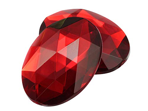 40 x 30 mm Rot Ruby H103 Oval Flache Rückseite Acryl Jewels hochwertigem Pro Grade – 4 Stück von KraftGenius