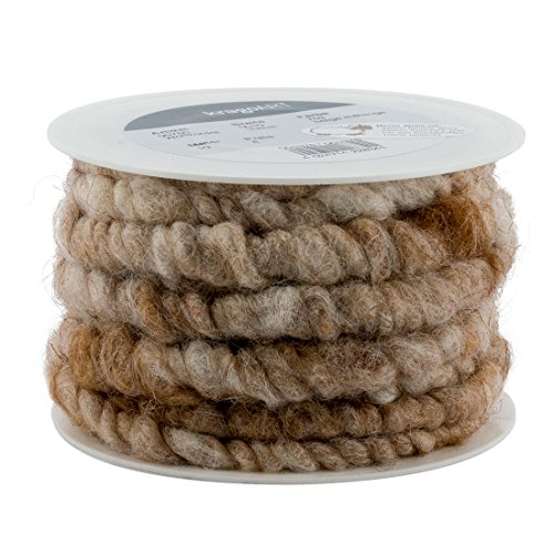 KragoART Wollkordel, Wollschnur 10 mm breit - Farbe: beige Melange, 10 Meter auf Plastikrolle, Bastelwolle zum Dekorieren von Gefäßen und Gestecken, beliebt in der Floristik KragoART Wollkordel, Wollschnur 10 mm breit - Farbe: beige Melange, 10 Meter auf Plastikrolle, Bastelwolle zum Dekorieren von Gefäßen und Gestecken, beliebt in der Floristik von KragoART