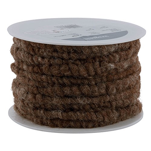 KragoART Wollkordel, Wollschnur 7mm breit auf 20m Rolle (braun Melange) von KragoART