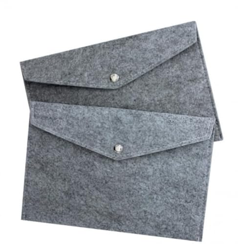 Dokumententasche Sammeltasche Sichttasche 2 Stück A4 quer, mit Druckknopf, aus Filz (Hellgrau) Dokumententasche Sammeltasche Sichttasche 2 Stück A4 quer, mit Druckknopf, aus Filz (Hellgrau) von Kranholdt