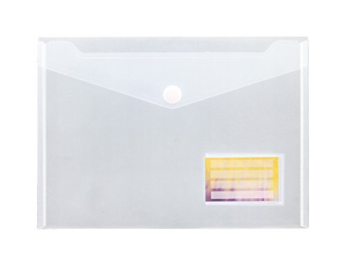 Dokumententasche A4 quer mit Visitenkartentasche u. Klettverschluss, transparent natur, aus PP, NEUTRAL - 10 Stück von Kranholdt