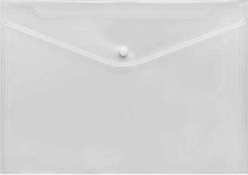 Dokumententaschen A4 quer, transparent natur, mit Druckknopf, aus PP, NEUTRAL - 10 Stück von Kranholdt