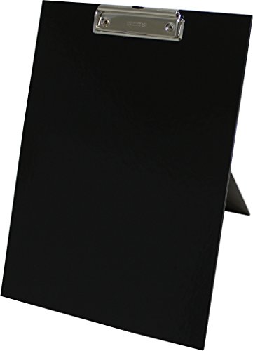 Klemmbrett Aufsteller/Präsentationsklemmbrett/Standklemmbrett, A4, aus Karton, mit Klemmmechanik, mit Aufstellfunkion, Farbe: schwarz – 1 Stück von Kranholdt