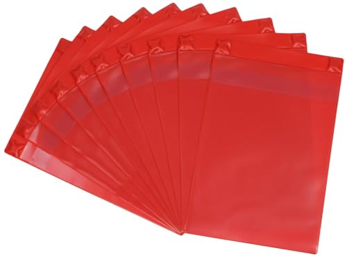 Magnettaschen Kennzeichnungstaschen A4 mit 2 Neodym-Magneten aus PVC-Weichfolie, 10 Stück, mit Regenschutz Farbe: rot Magnettaschen Kennzeichnungstaschen A4 mit 2 Neodym-Magneten aus PVC-Weichfolie, 10 Stück, mit Regenschutz Farbe: rot von Kranholdt