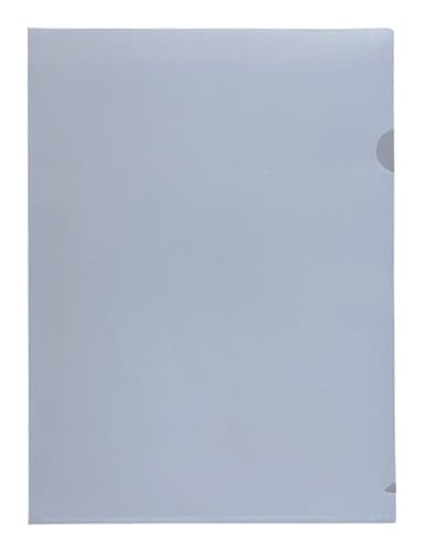 Sichthüllen/Aktenhüllen/Dokumentenhüllen A4, 180-200my, aus PP, mit Daumenaussparung, oben und seitlich offen, Farbe: transparent farblos (milchig) - 10 Stück von Kranholdt