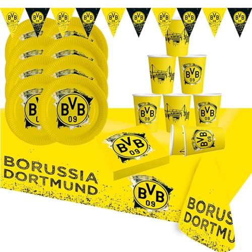 BVB-Dortmund Party-Set Ballons Borussia verschiedene Ausführungen (Set klein - 38 Teile) von Krause & Sohn