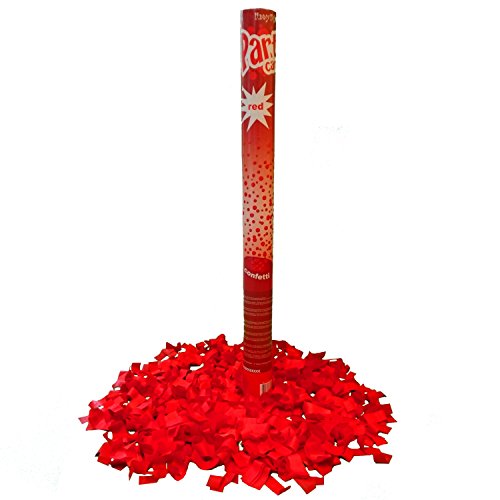 Konfettikanone farbig 60 cm Shooter Überraschung Hochzeit Knalleffekt (rot) von Krause & Sohn