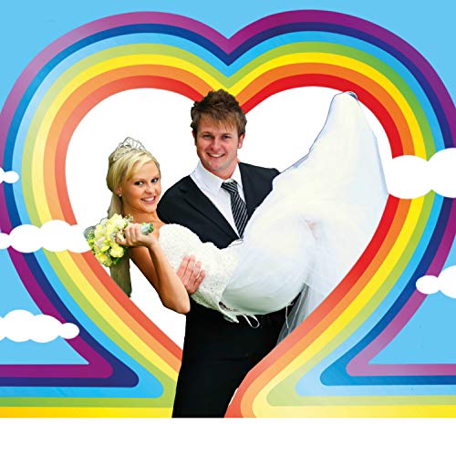 Krause & Sohn Herzlaken Laken zum Ausschneiden, viele Motive ! GRATIS 2 Scheren & Geschenkkarton, Partyspiel zur Hochzeit, Herz Laken (Regenbogen) von Krause & Sohn