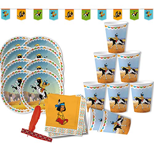 Krause & Sohn Party-Set Kindergeburtstag viele Teile Geschirr Geburtstag Dekoration Geburtstagstisch (Yakari) von Krause & Sohn