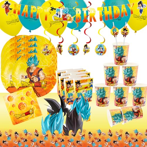 Party-Set Kindergeburtstag Geburtstag Auswahl Mädchen & Jungen Party-Zubehör Geschirr Luftballon (Dragon Ball XXL) von Krause & Sohn