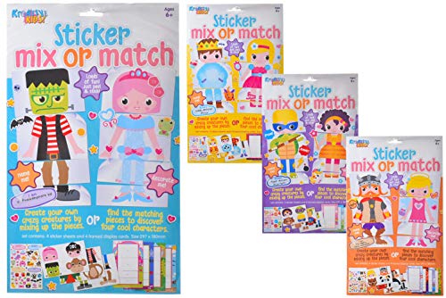 Kreative Kids TY2061 Sticker Mix-Or-Match Spielset 1 von 4 verschiedenen Designs, One Size von Kreative Kids